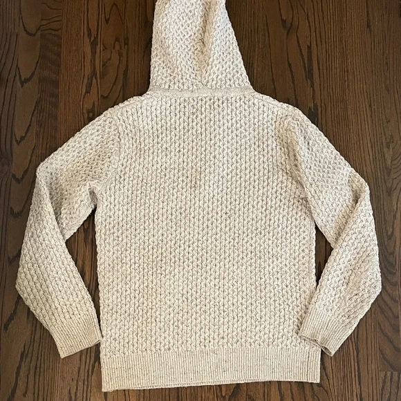 Men's Cream Hooded Sweater - Picture 6 of 6